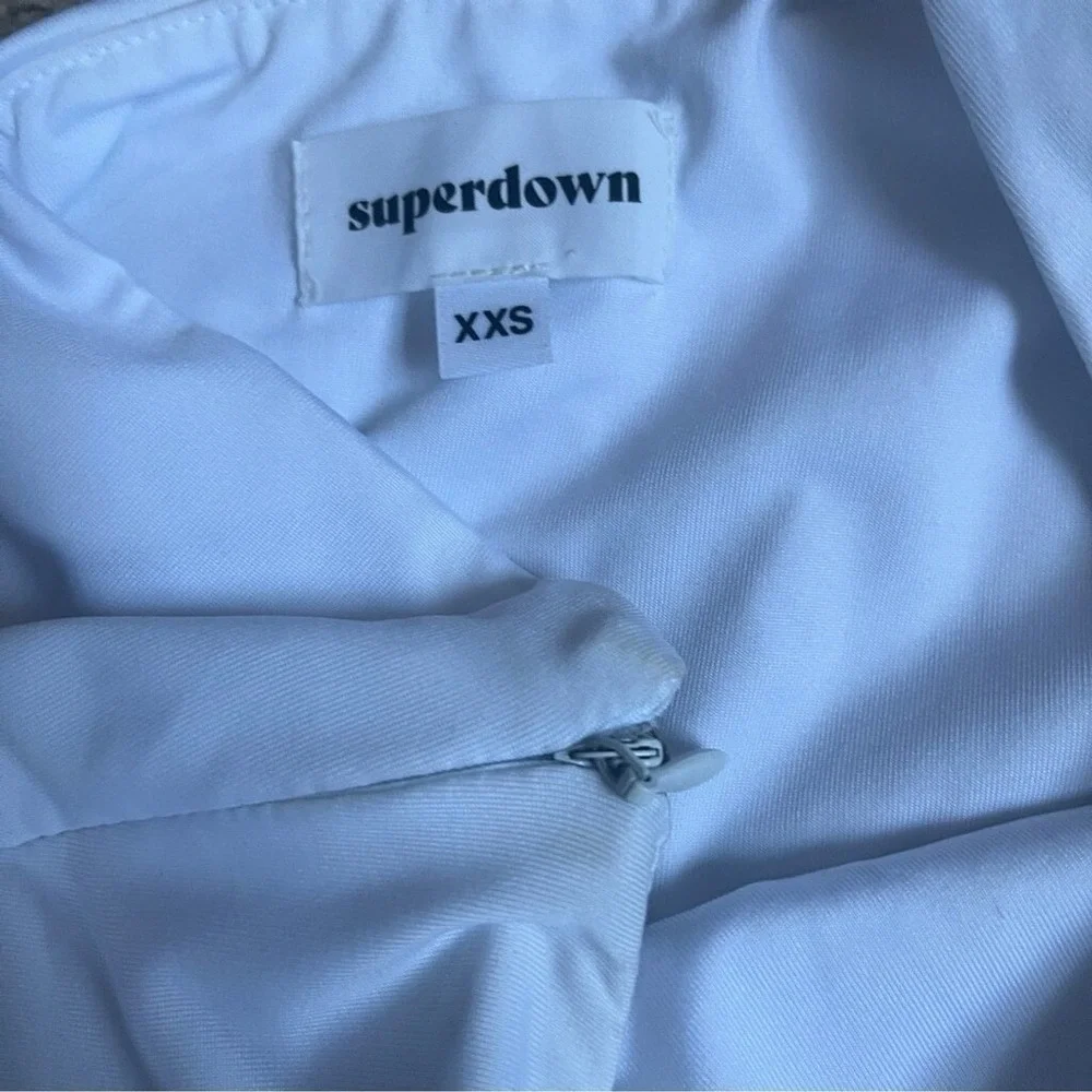 superdown XXS Alanie Maxi Dress One Shoulder Cut Out Maxi White NWOT MSRP $98